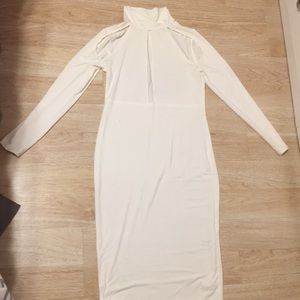 White turtleneck dress
